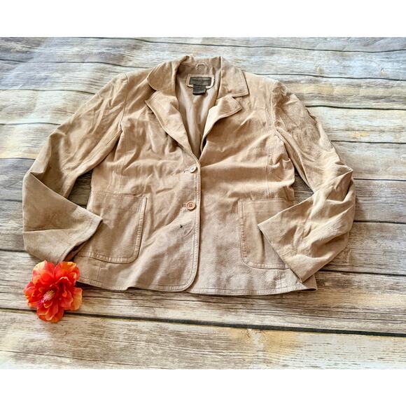 BRANDON THOMAS TAN LEATHER JACKET - Picture 3 of 7